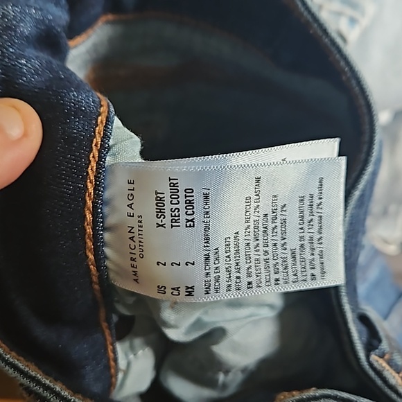 AE High Rise Skinny Kick Jeans - 2 XSHORT - Picture 2 of 5